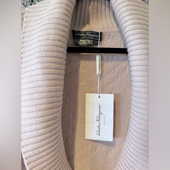 Salvatore, Ferragamo Authentic Cowl Neck Sweater, NWT, Blush - Picture 2 of 8